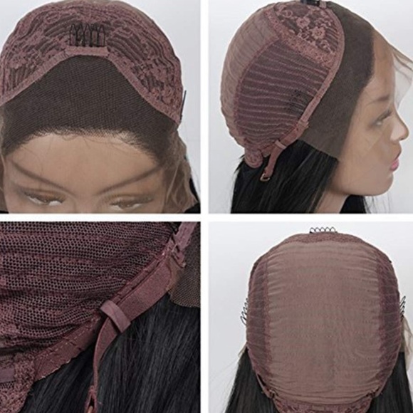 ?CAVINA 22” DARK BROWN KINKY CURLY LACE FRONT WIG